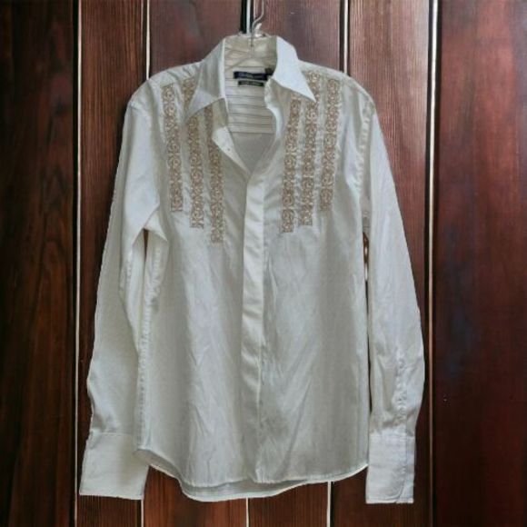 Christopher Wicks Clean Laundry S Embroidered The Dogs Casual Button Down Shirt - Picture 1 of 6